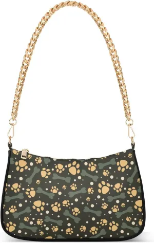 Small Chain Shoulder Bag for Women Travel Hobo Tote Handbag Clutch Purse with Zipper