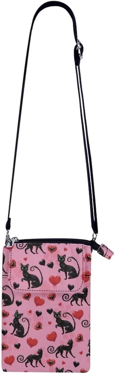 Small Crossbody Bag with Compartments Smartphone Wallet Bag for Women Messenger Bag with Adjustable Strap