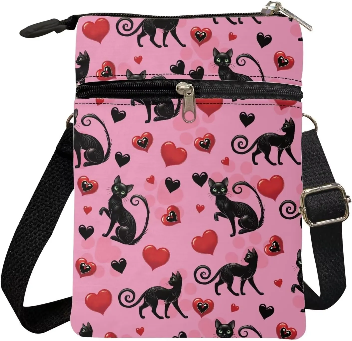 Small Crossbody Bag with Compartments Smartphone Wallet Bag for Women Messenger Bag with Adjustable Strap