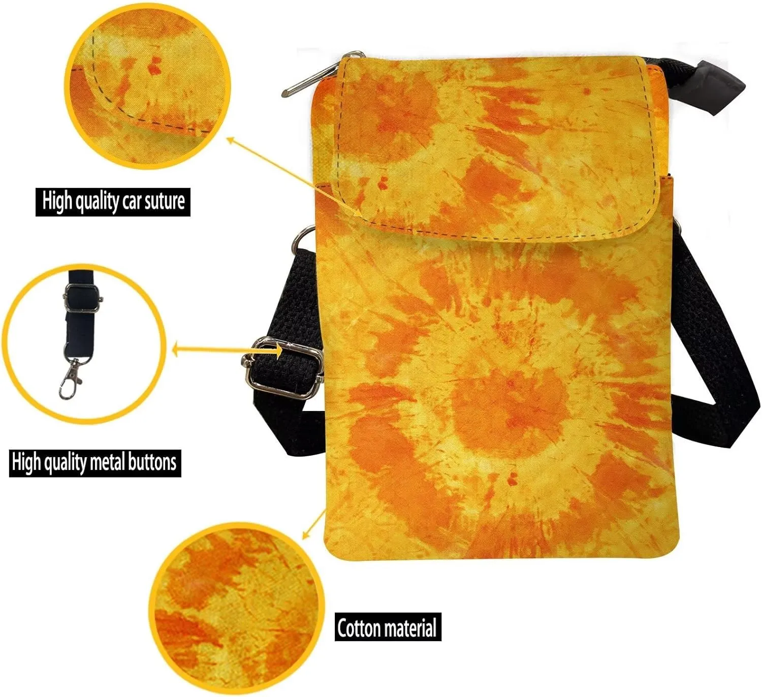 Small Crossbody Bag with Compartments Smartphone Wallet Bag for Women Messenger Bag with Adjustable Strap