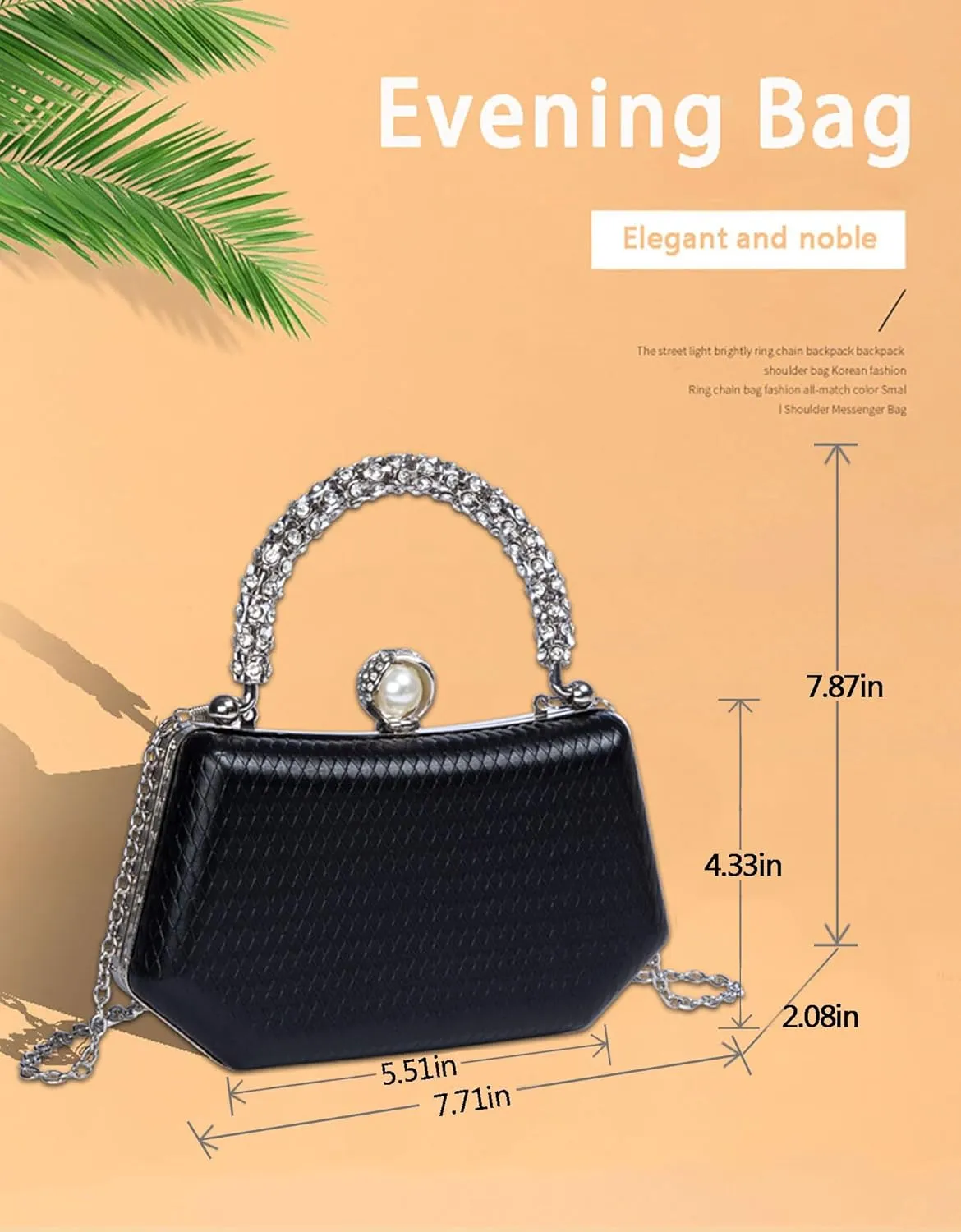 Small Evening Bag Clutch Purses for Women Sparkly Glitter Purse Diamond Crystal Handbag