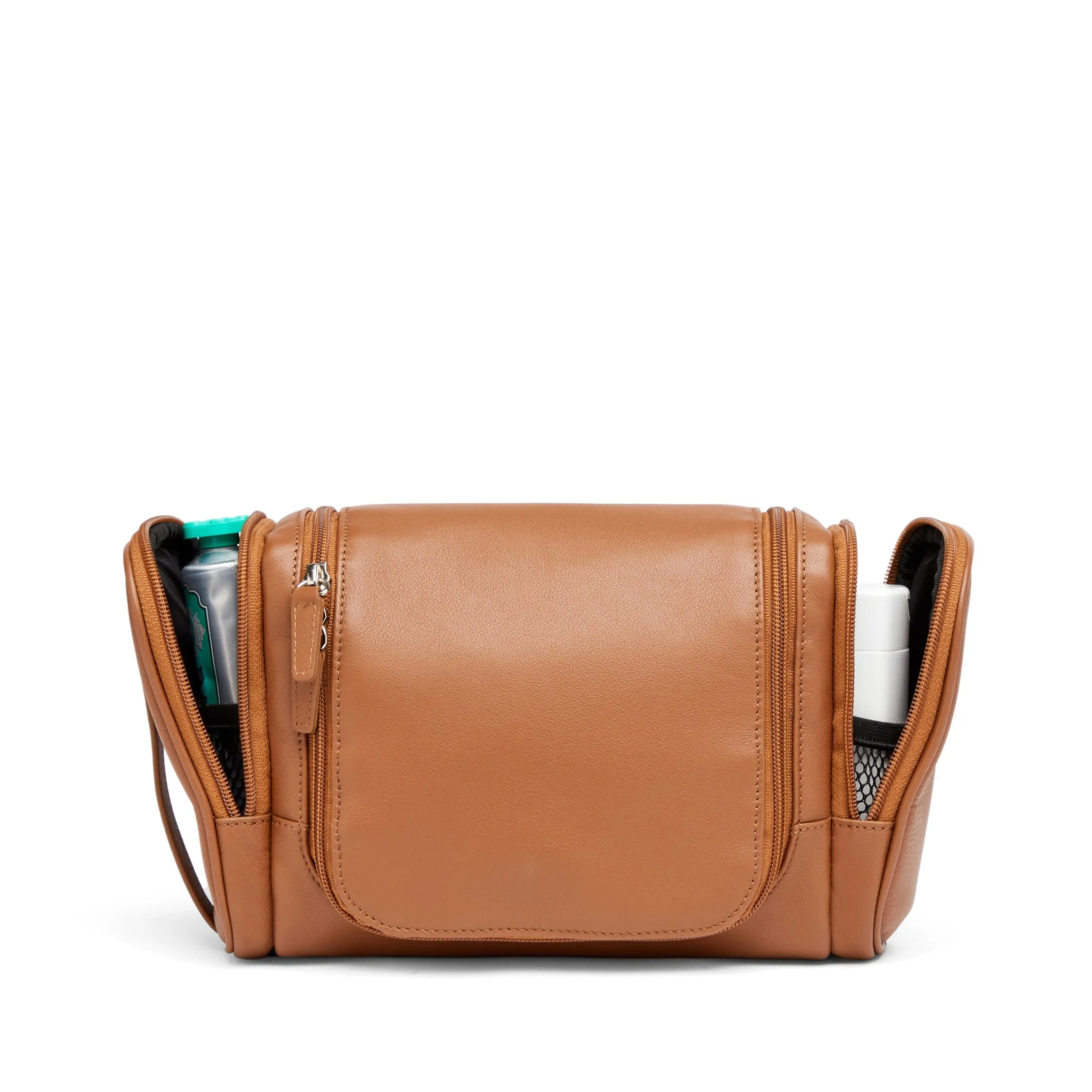Small Hanging Toiletry Kit Cognac