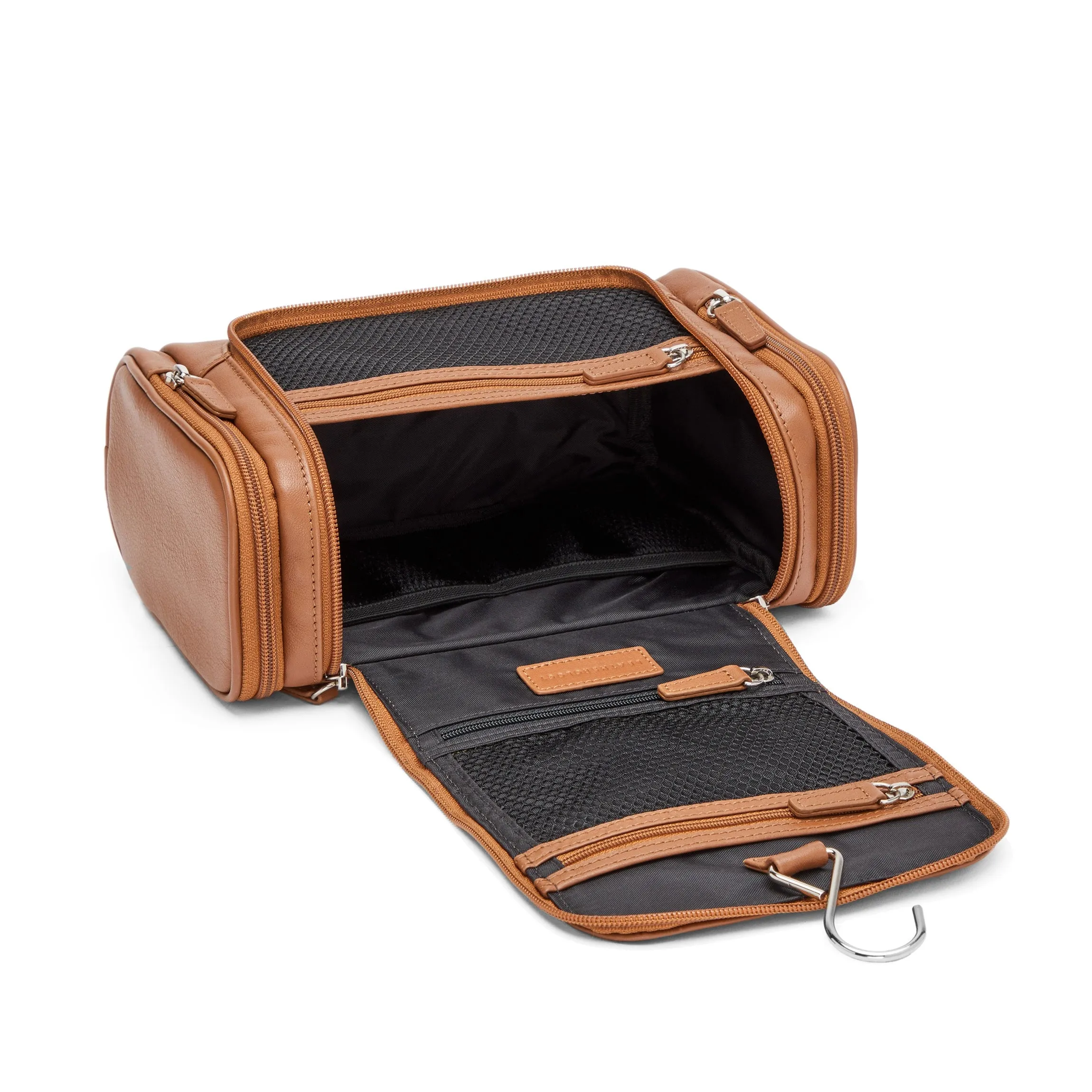 Small Hanging Toiletry Kit Cognac