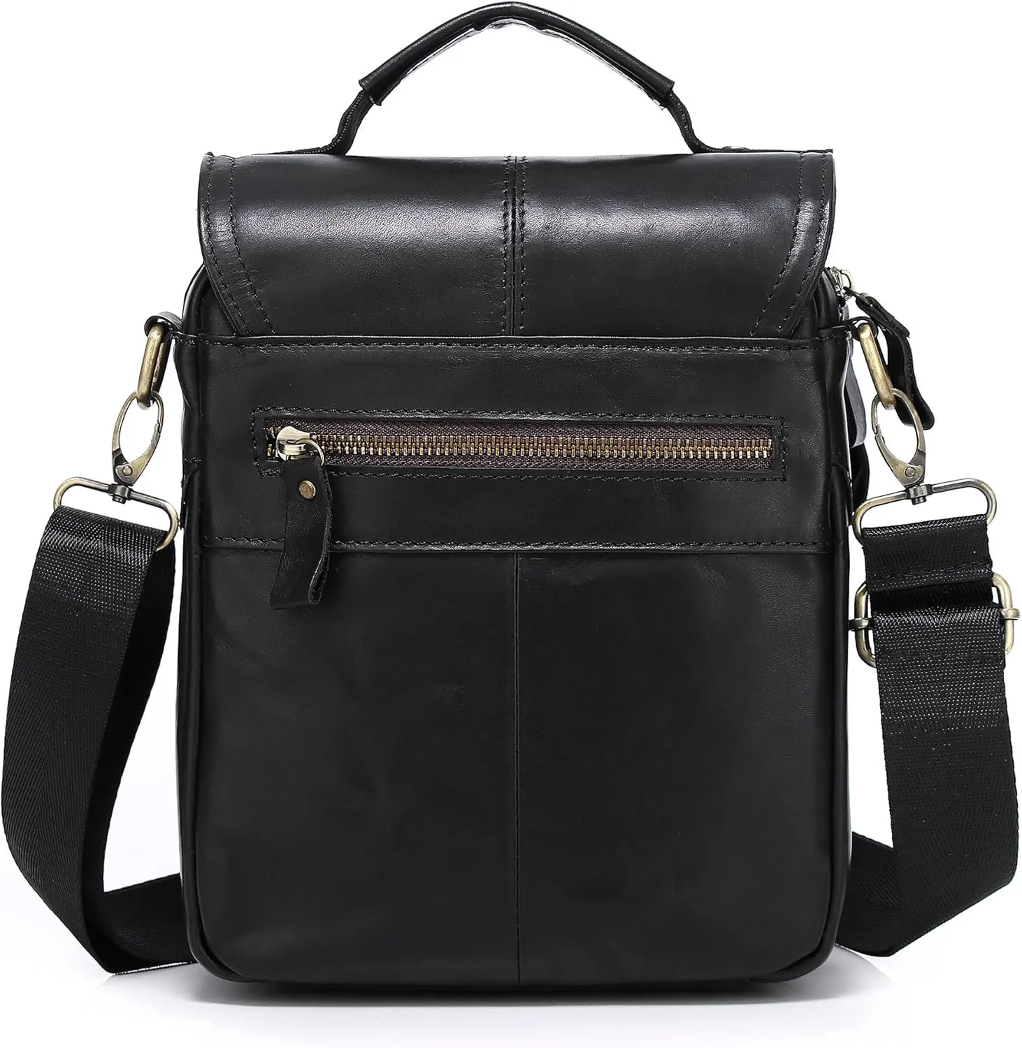 Small Leather Messenger Bag for Men Genuine Leather Crossbody Shoulder Bag Men Purse Man Bag with Multiple Pockets