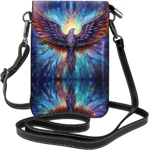 Smoke Eagle Printing Leather Crossbody Flap Phone Bag - Versatile Gift for Women Walking, Camping, Shopping, and Travel