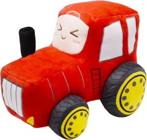 Soft Plush Tractor Stuffed Truck Toy Super Cute Car Plushie Throw Pillow Excellent Gifts for Kids or Birthday Party 12 Inches (Red)