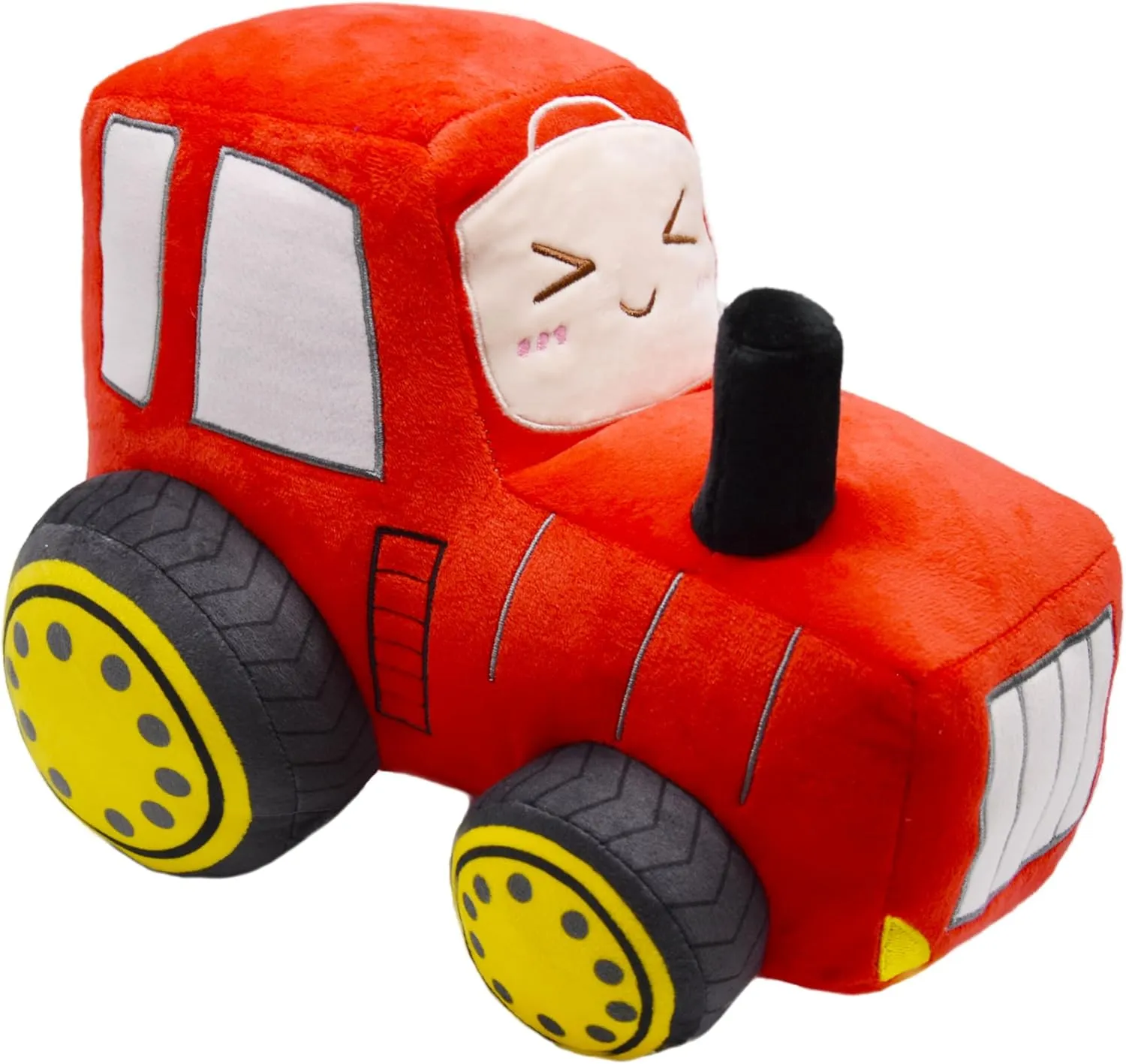 Soft Plush Tractor Stuffed Truck Toy Super Cute Car Plushie Throw Pillow Excellent Gifts for Kids or Birthday Party 12 Inches (Red)