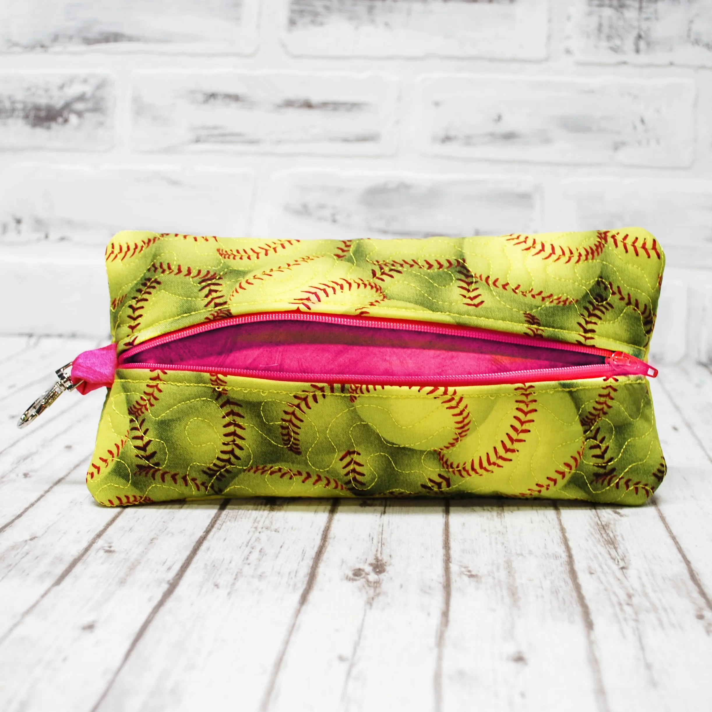 Softball Personalized Quilted Pouch