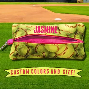 Softball Personalized Quilted Pouch