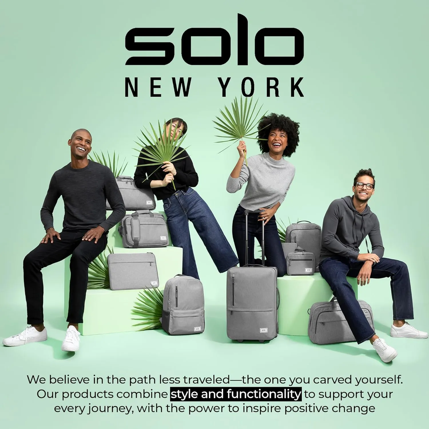 Solo New York TSA Laptop Backpack for Women & Men -Carry On Bookbag for Travel & Work, Lightweight Bag, Mesh Side Pockets, Padded Straps, Fits 17.3" Computer - Grand Travel, Grey