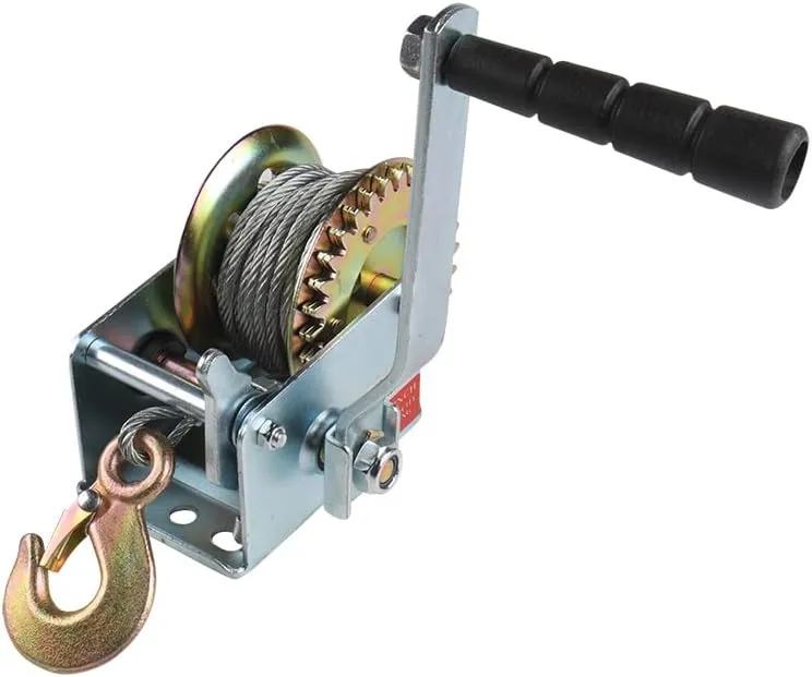 South Bend Components Atlas Power Machines Boat/Trailer Hand Winch, 600-lb with Heavy Duty Steel Cable