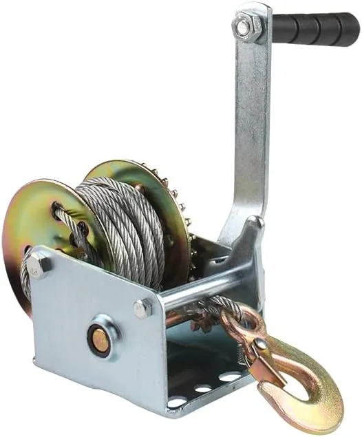 South Bend Components Atlas Power Machines Boat/Trailer Hand Winch, 600-lb with Heavy Duty Steel Cable