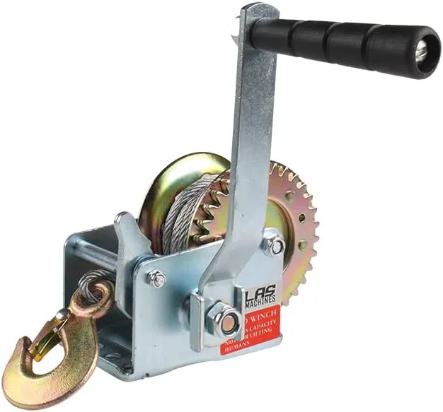 South Bend Components Atlas Power Machines Boat/Trailer Hand Winch, 600-lb with Heavy Duty Steel Cable