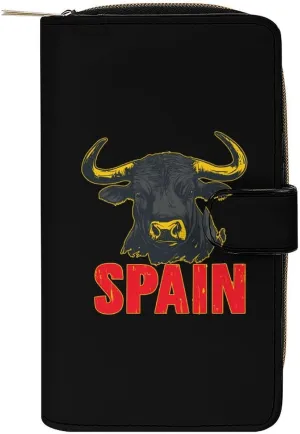Spain Spanish Bull Fashion Long Wallet for Men Women Coin Pouch Credit Card Holder Purses & ID Window