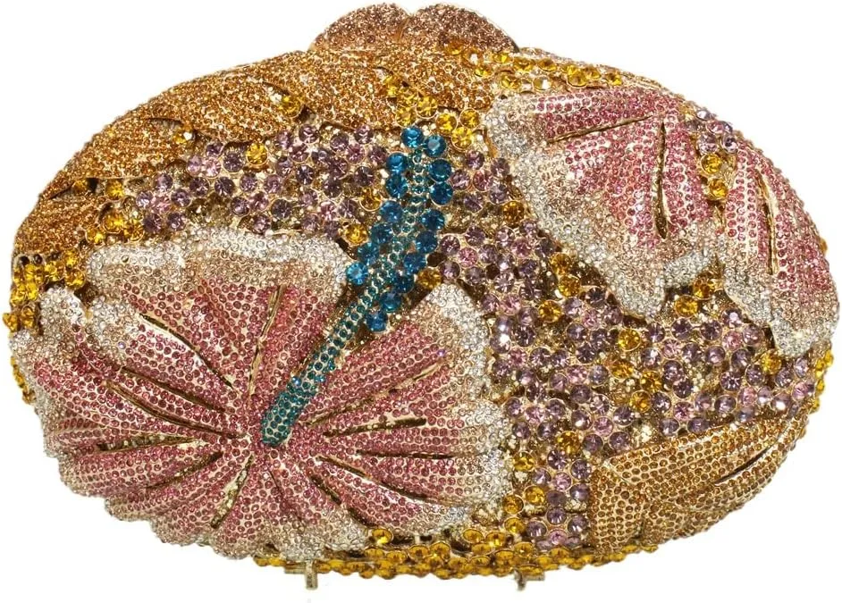 Sparkly Crystal Evening Clutch Luxury Flower Rhinestone Evening Bags Wedding Formal Party Handbags Purses