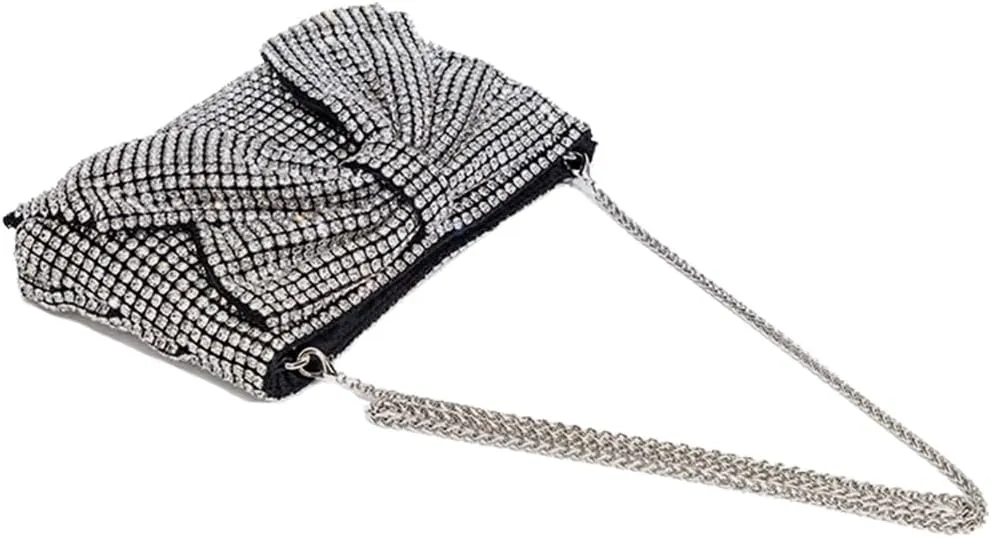Sparkly Women Rhinestone Clutch Purse Stylish Diamonds Handbag Commuting Shoulder Purse for Casual Formal