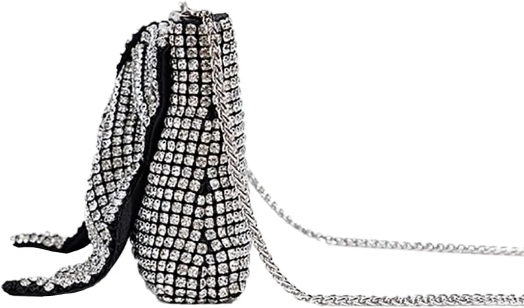 Sparkly Women Rhinestone Clutch Purse Stylish Diamonds Handbag Commuting Shoulder Purse for Casual Formal