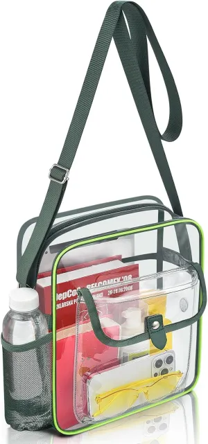 SPODEARS Clear Crossbody Bag for Stadium Events & Concerts - Adjustable Shoulder Strap Purse with 1 Bottle Holder