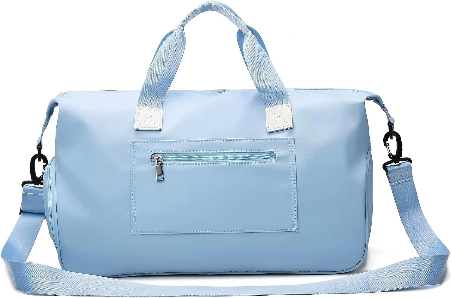 Sports Duffel Bags for Women and Men Portable gym bag with Wet Pocket & Separate Shoes Compartment Short Travel Organizer Tote Shoulder Bag (Sky Blue)