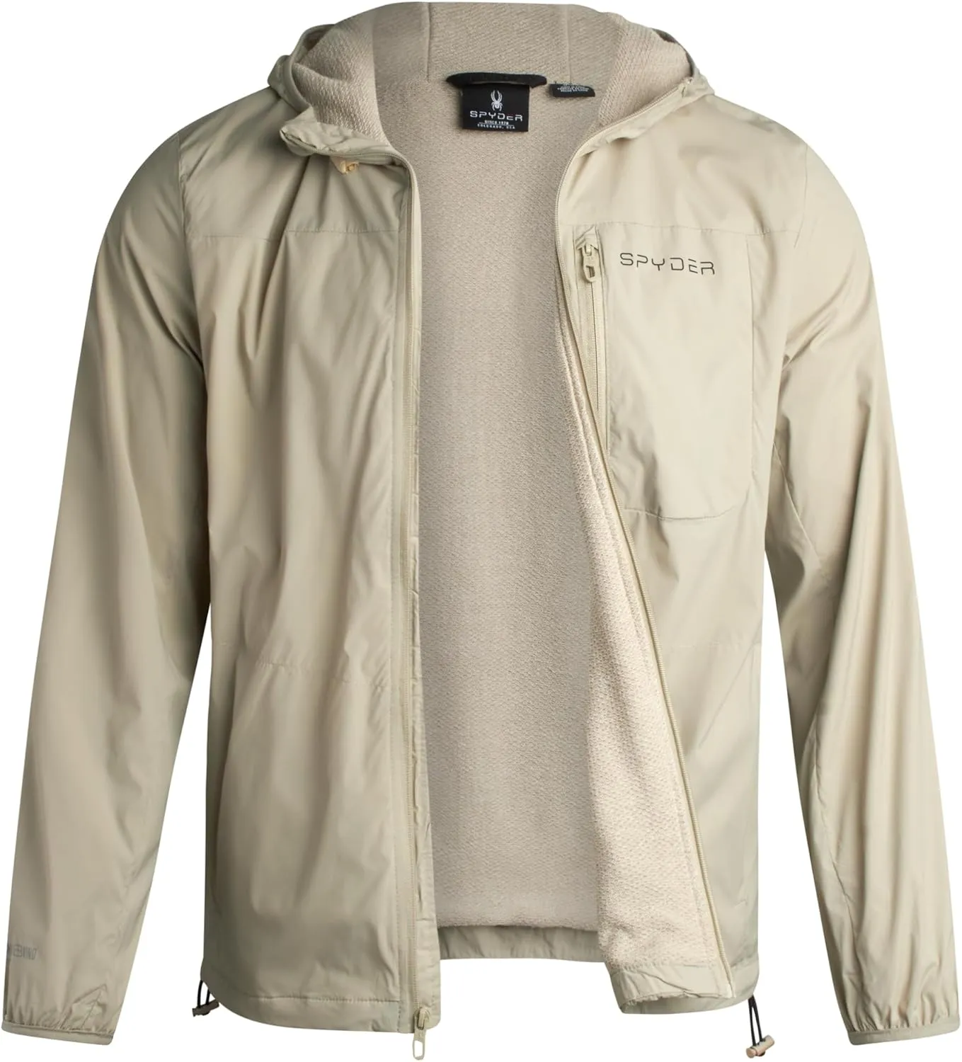 Spyder Mens Windbreaker Jacket - Lightweight Wind & Water Resistant Rain Coat for Men, Hooded Rain Jacket Men for Travel Golf