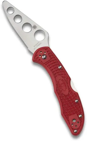 Spyderco Delica 4 Lightweight Signature Knife with 2.75" AUS-6 Steel Blade and High-Strength Red FRN Handle - Blunted Grind - C11TR