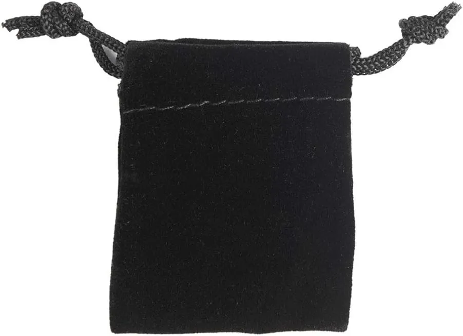 SSWBasics Black Velvet Drawstring Pouches - 1 3/4" W x 2”H - Pack of 24- Velvet Jewelry