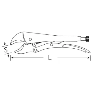 Stahlwille 65642250 250mm Self Grip Wrench with Forged Contoured Jaws, Quick Release Lever, and Wire Cutter, Chrome Vanadium, Nickel-Plated, Made in Germany