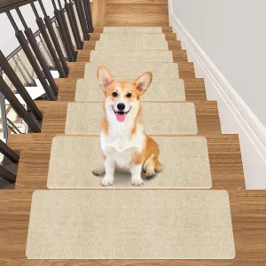 Stair Treads for Wooden Steps Indoor Stair Treads Rugs Anti Slip Carpet for Stairs Runner Non Slip Carpet Mat Rugs Spiral Staircase kit for Elder and Kids