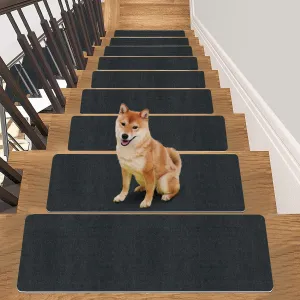 Stair Treads for Wooden Steps Indoor Stair Treads Rugs Anti Slip Carpet for Stairs Runner Non Slip Carpet Mat Rugs Spiral Staircase kit for Elder and Kids