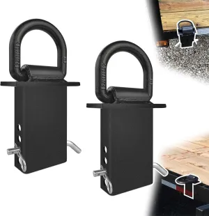 Stake Pocket D Rings 2Pcs 18000lbs Heavy Duty Removable D-Ring Stake Pocket Tie Down for Utility Trailers and Flatbeds with Hitch Pin, Removable Tie Down Utility for Flatbed Cargo Trucks, Black