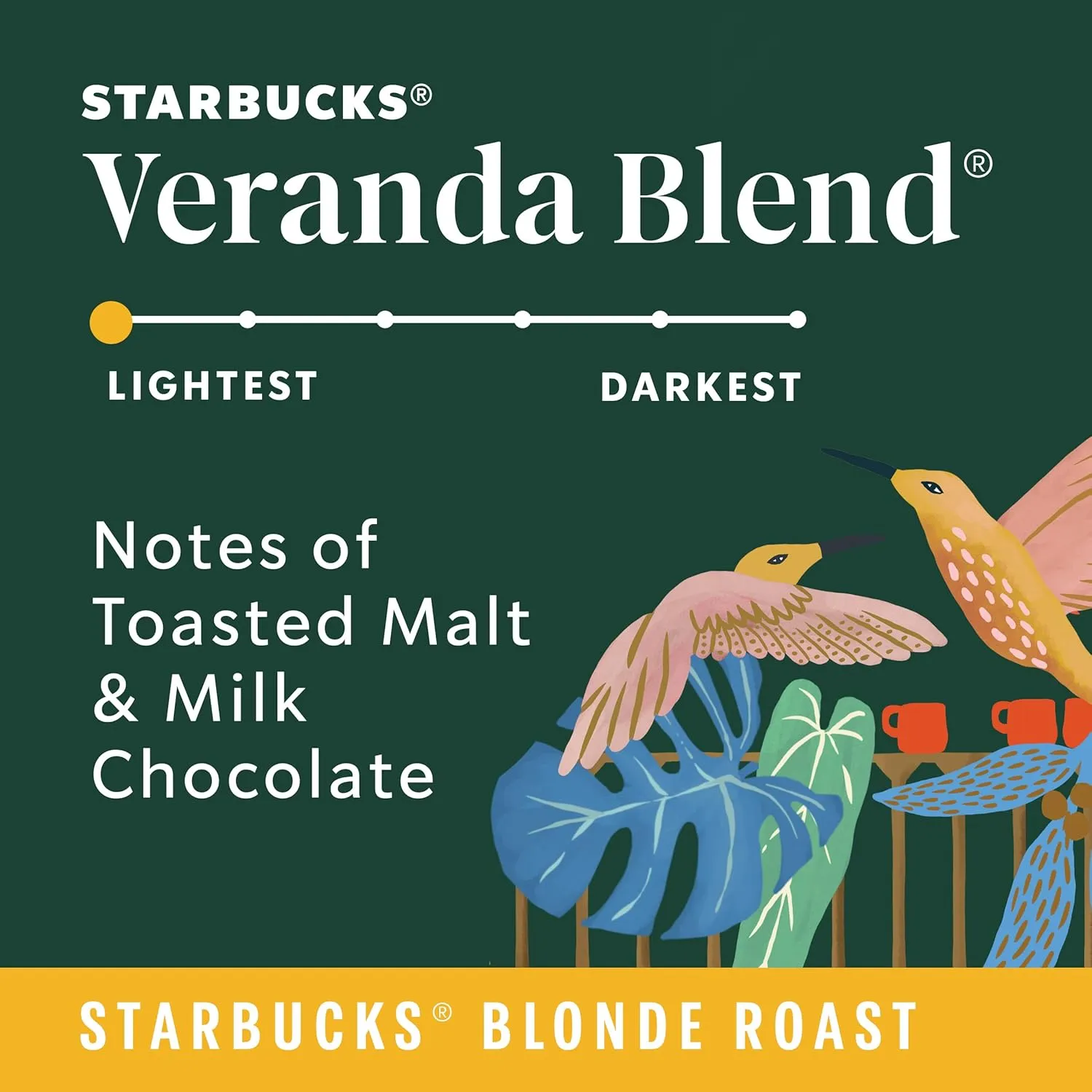 Starbucks Whole Bean Coffee, Starbucks Blonde Roast Coffee, Veranda Blend, 100% Arabica, 6 bags (12 oz each)