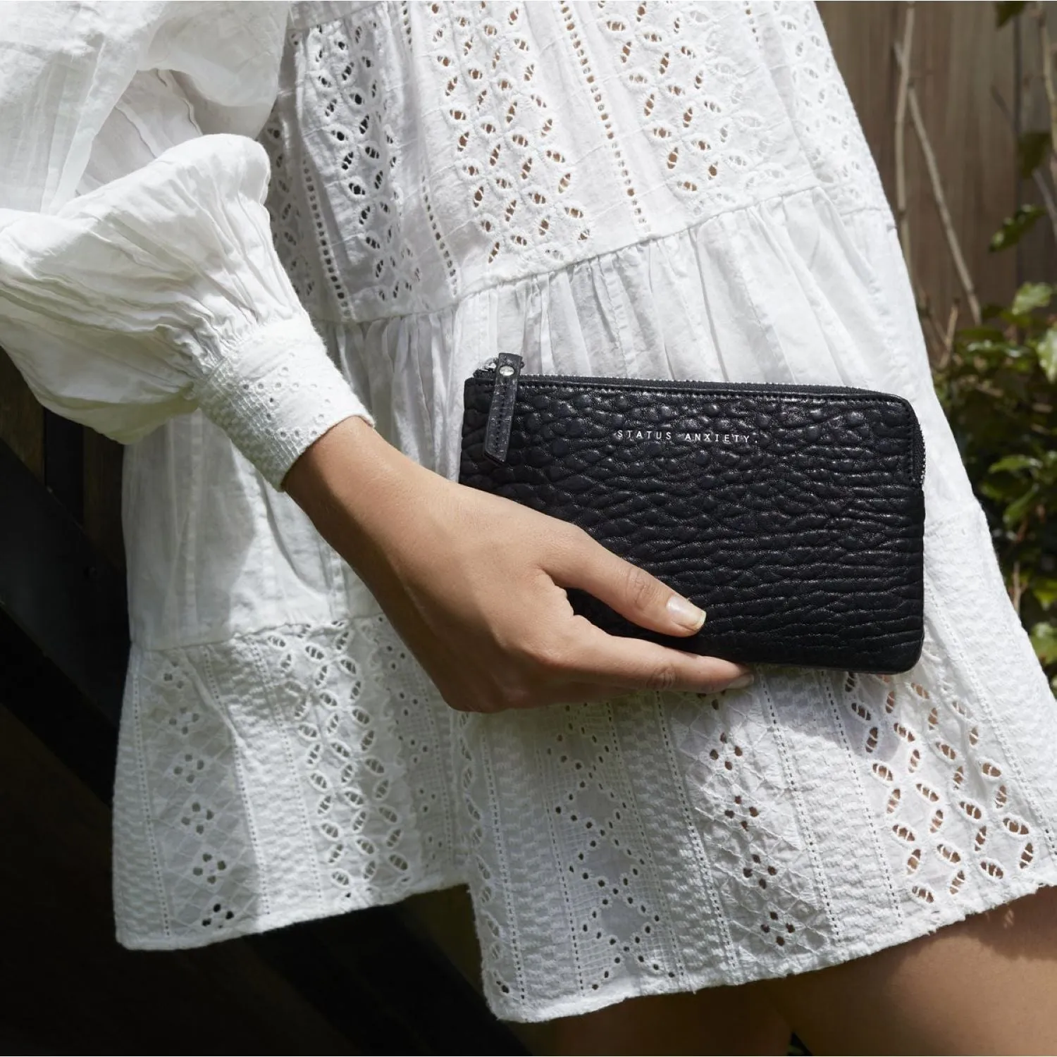 Status Anxiety Smoke And Mirrors Zip Leather Pouch