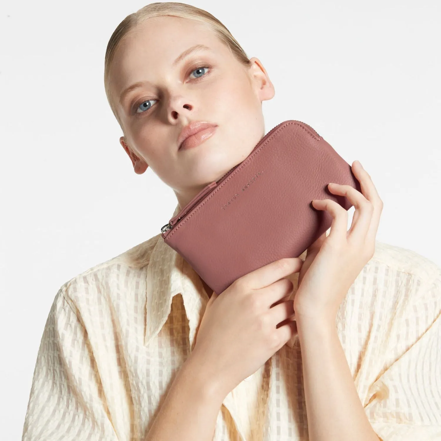 Status Anxiety Smoke And Mirrors Zip Leather Pouch