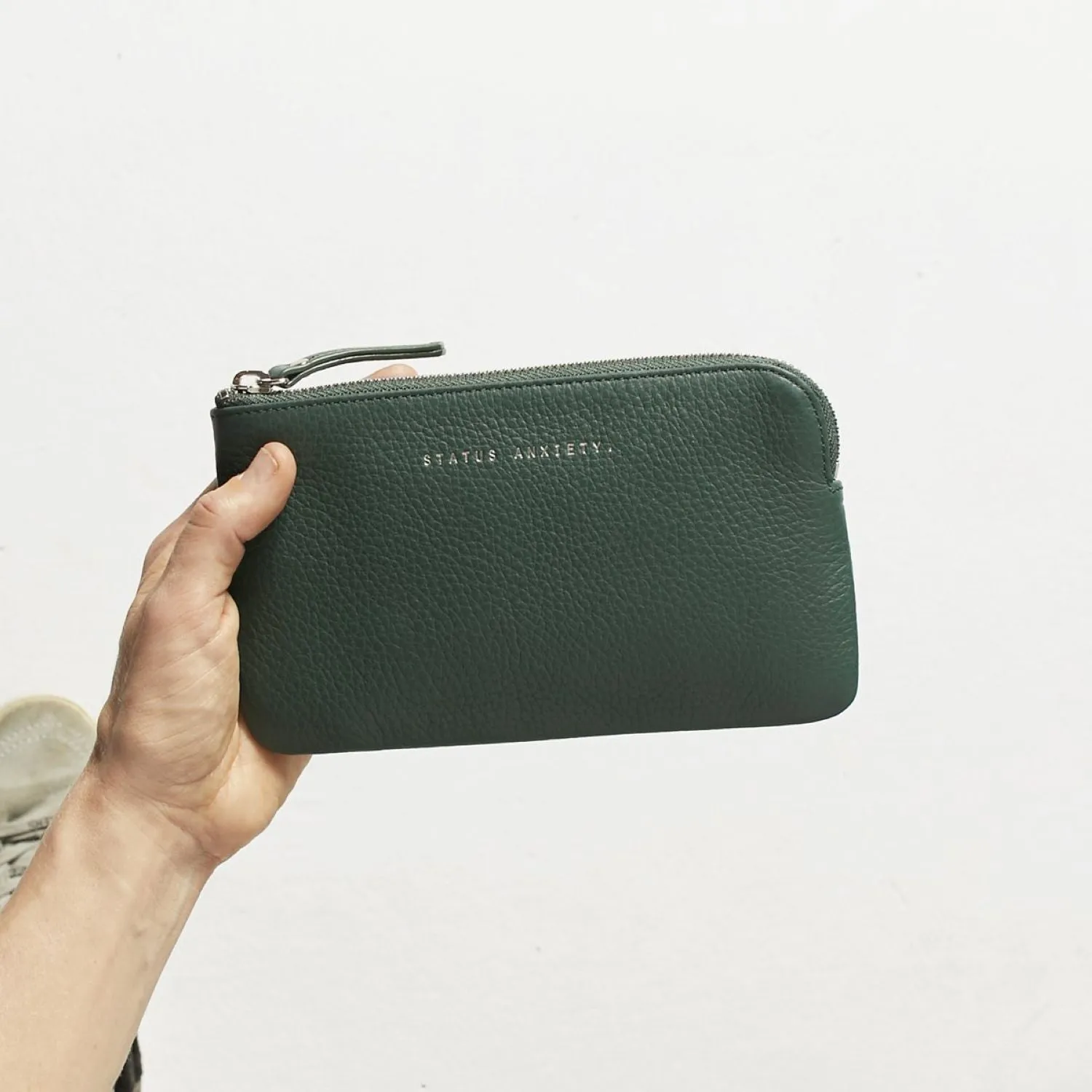 Status Anxiety Smoke And Mirrors Zip Leather Pouch