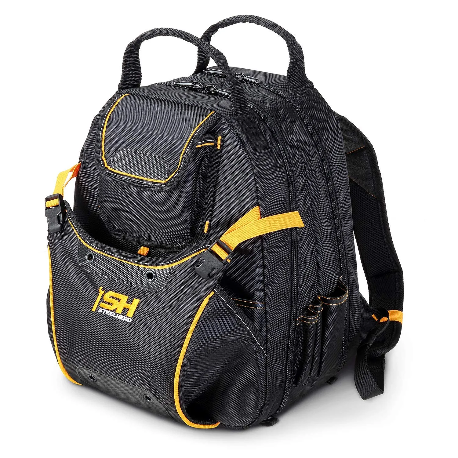 STEELHEAD 48-Pocket Heavy-Duty Tool Backpack, Padded Back Support, Reinforced Bottom, Rubber Feet, Perfect for Electricians, Plumbers, Contractors, HVAC Techs