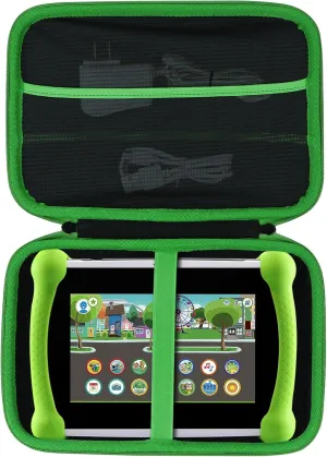 Storage Case Compatible with Leapfrog LeapPad Academy/LeapPad Ultimate/Epic Academy Edition 7-Inch Touchscreen Learning Tablet (Black   Green Case)
