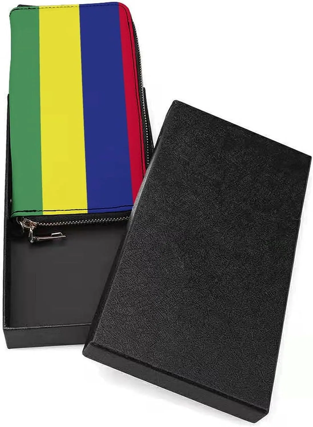 Stylish Women Men Zipper Long Purse Removable Wristlet PU Leather Wallet Travel Clutch, Mauritius Flag