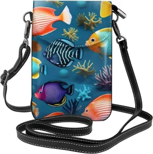 Submarine Reef Fish Women'S Crossbody Bag, Zipper Phone Wallet, ^Cute Purse, Shoulder Bag, Detachable Shoulder Strap