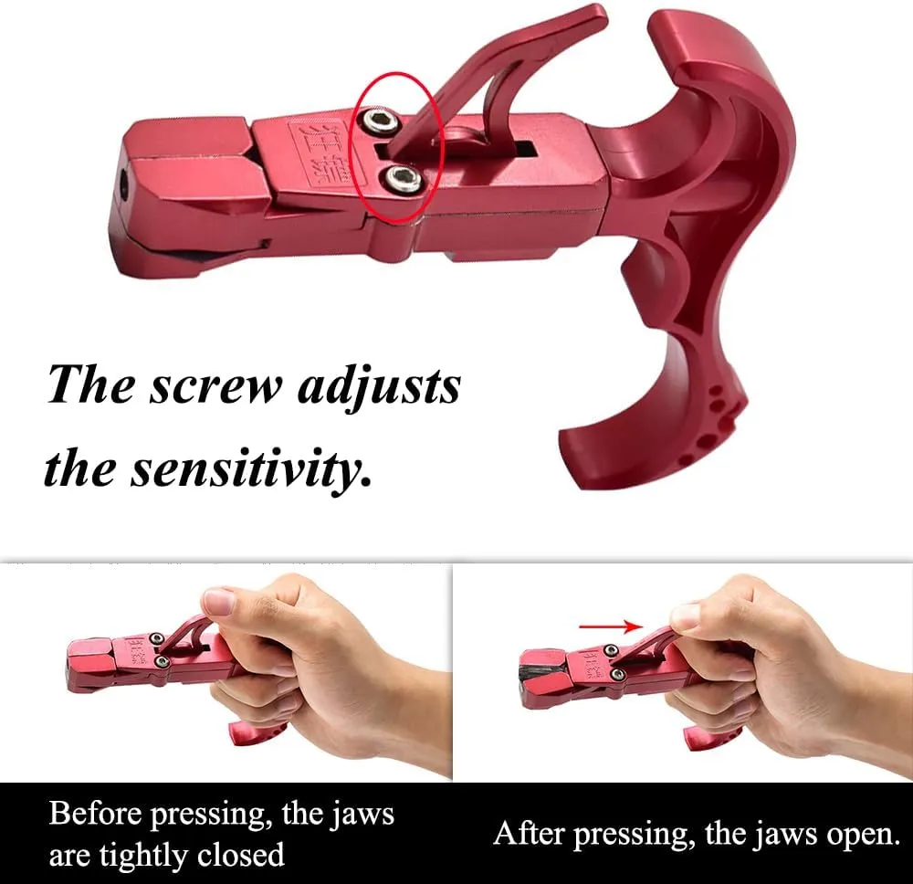 SUFFUSE Handheld Slingshot Release Device, Professional Slingshot Outdoor Fish Shooting Accessories, Aluminum Slingshot Trigger, Catapult Accessories for Fish Dart