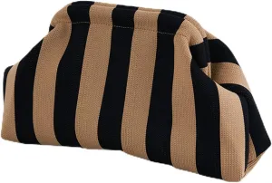 Summer Beach Dumpling Clutch Purses for Women, Woven Crochet Handbags Ruched Cloud Colorblock 2024