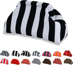 Summer Beach Dumpling Clutch Purses for Women, Woven Crochet Handbags Ruched Cloud Colorblock 2024