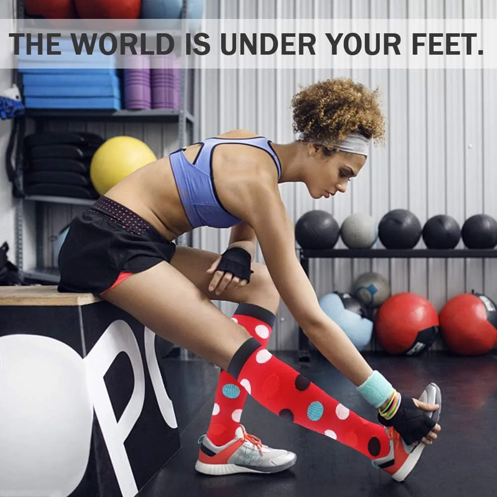 SunFeeling 6 Pairs Compression Socks for Women & Men Circulation - Best Support for Nurses,Running,Athletic,Sports