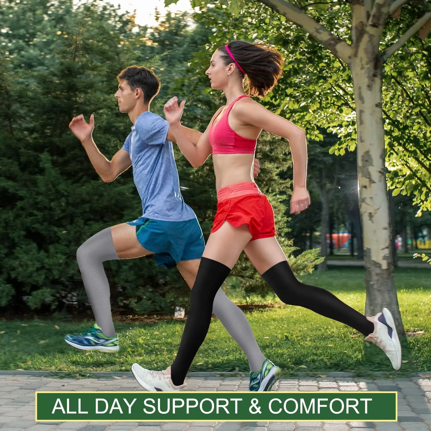 SunFeeling Compression Socks for Women & Men Circulation (3 Pairs) - Best Support for Athletic Running Nurses Recovery Travel
