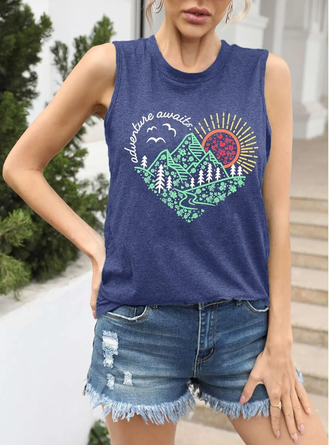 Sunrise Sunset Sunshine T Shirt for Women Outdoor Workout Hawaii Beach Sea Nature Adventure Tee Top