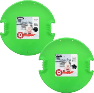 Superio Round Saucer Snow Sleds for Kids and Adult, Spiral Toddler Sled 26" Avalanche Circle Jet Sled for Toddlers Age Plastic Sledding Disc, Winter Snow Toys Fun for Kids and Adults, 2-Pack
