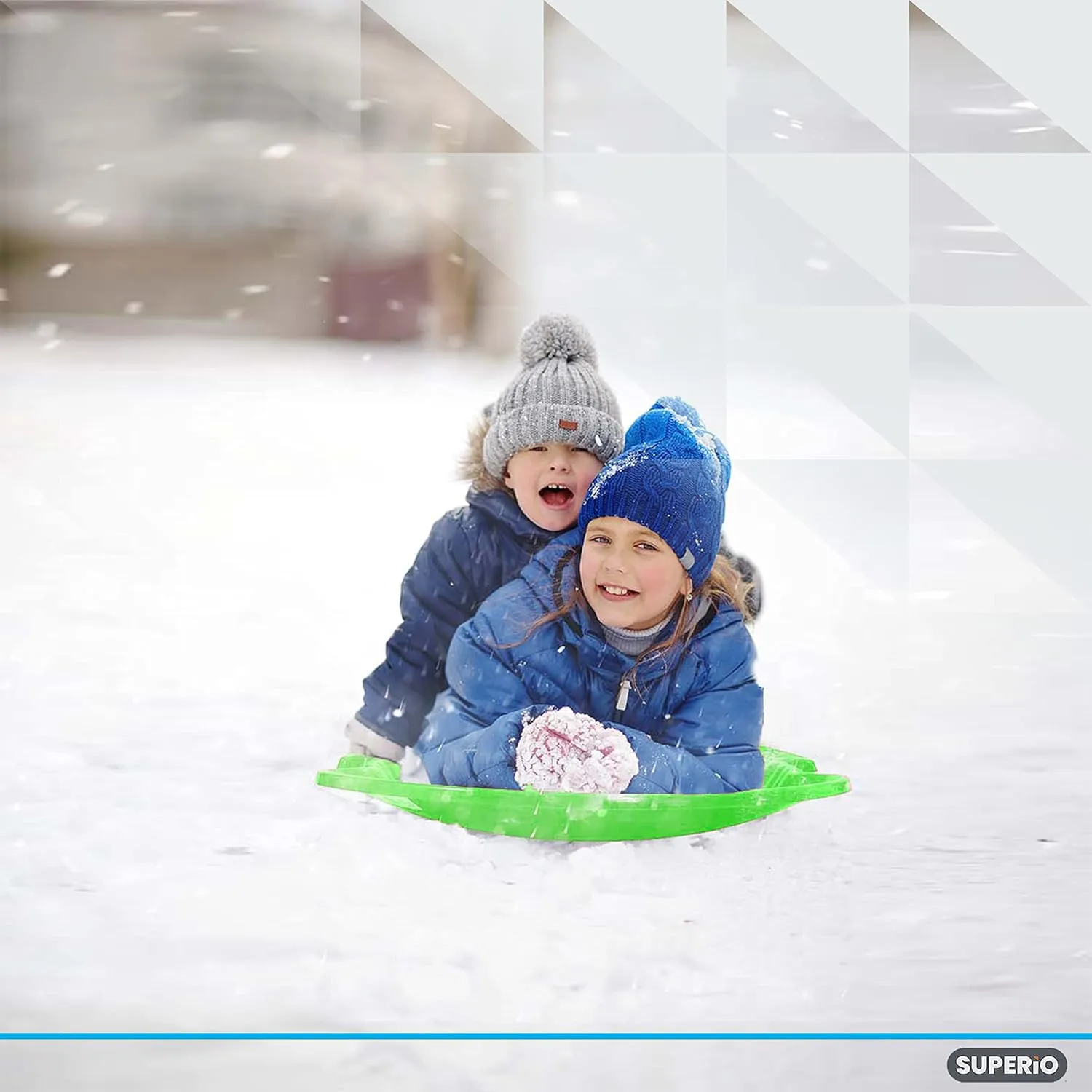 Superio Round Saucer Snow Sleds for Kids and Adult, Spiral Toddler Sled 26" Avalanche Circle Jet Sled for Toddlers Age Plastic Sledding Disc, Winter Snow Toys Fun for Kids and Adults, 2-Pack