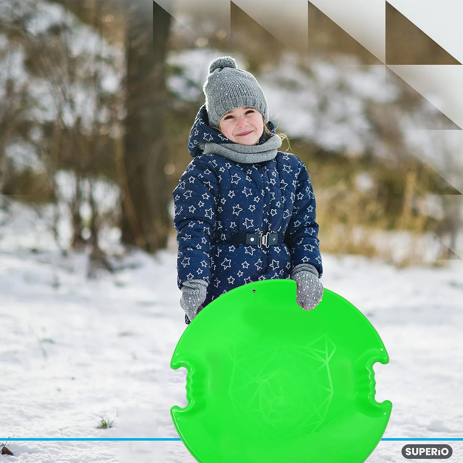 Superio Round Saucer Snow Sleds for Kids and Adult, Spiral Toddler Sled 26" Avalanche Circle Jet Sled for Toddlers Age Plastic Sledding Disc, Winter Snow Toys Fun for Kids and Adults, 3-Pack