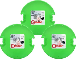 Superio Round Saucer Snow Sleds for Kids and Adult, Spiral Toddler Sled 26" Avalanche Circle Jet Sled for Toddlers Age Plastic Sledding Disc, Winter Snow Toys Fun for Kids and Adults, 3-Pack