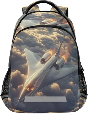 Supersonic Jet Backpack for Boys Girls Kids Elementary Bookbag School Bag Students Daypack Travel Rucksack
