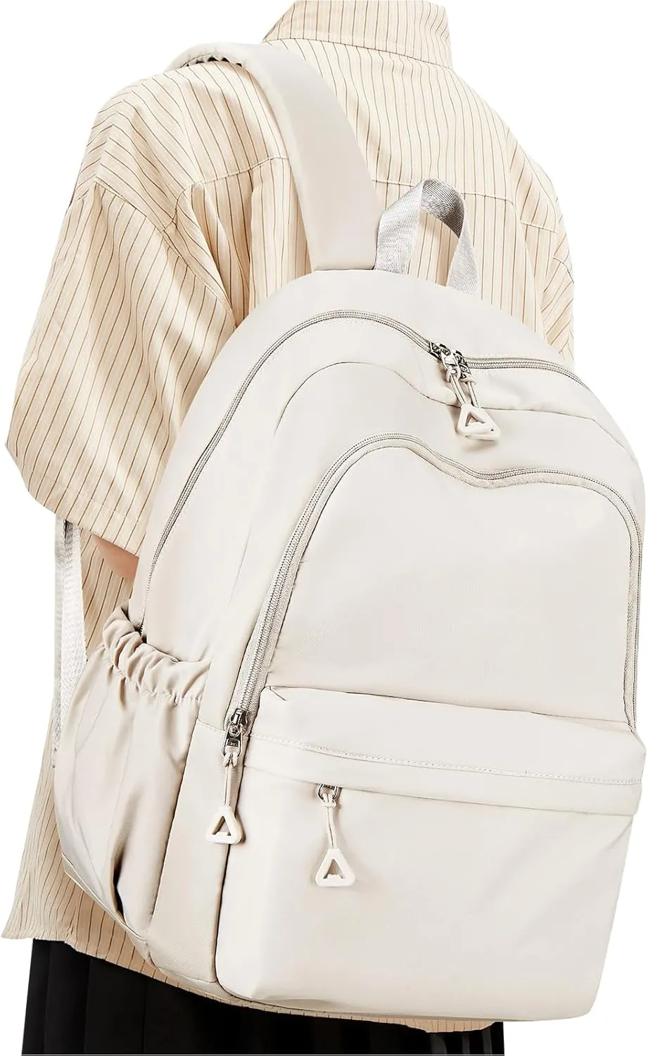 suwasp Casual Laptop Backpack for Women Men College Bookbag Waterproof Lightweight School Bag 15.6inch Laptop Daypack Large Capacity School Backpack for Teens Boys Girls (beige)